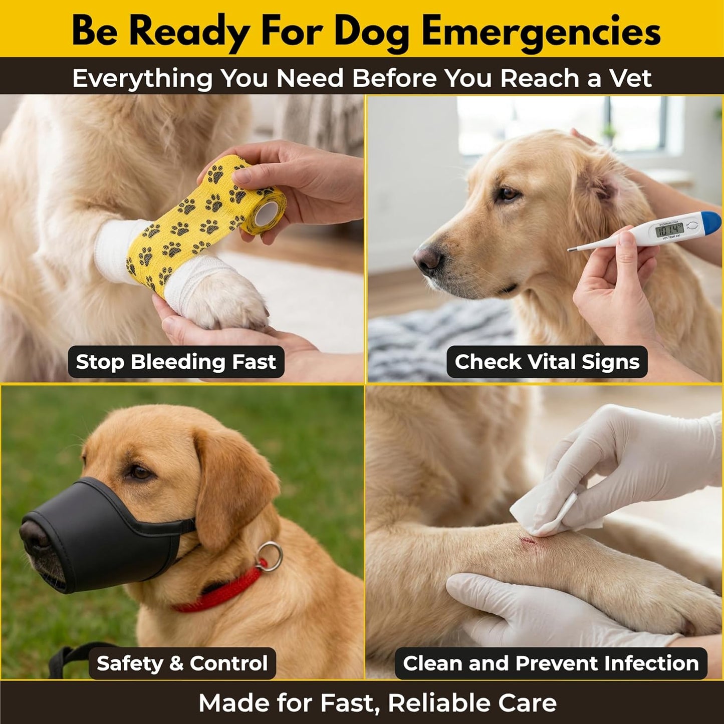 Dog and Cat First Aid Kit – Vet Approved, 74 Essential Items Pet Emergency Kit Accessories for Car, Travel, Hunting, Hiking & Camping Gear with Mini Pouch for Home, Office & Outdoor Adventures