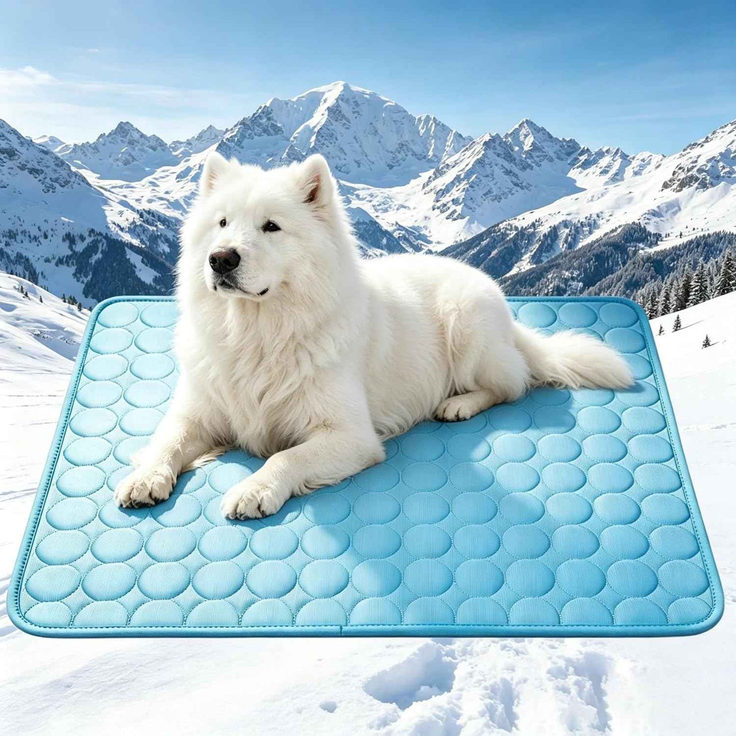 Cooling Mat for Dogs, Breathable Dog Cooling Mat with Q-Max>0.4 Chill Fiber, Washable Portable Dog Crate Pad for Indoor & Outdoor Summer Use, 24" x20“, Blue