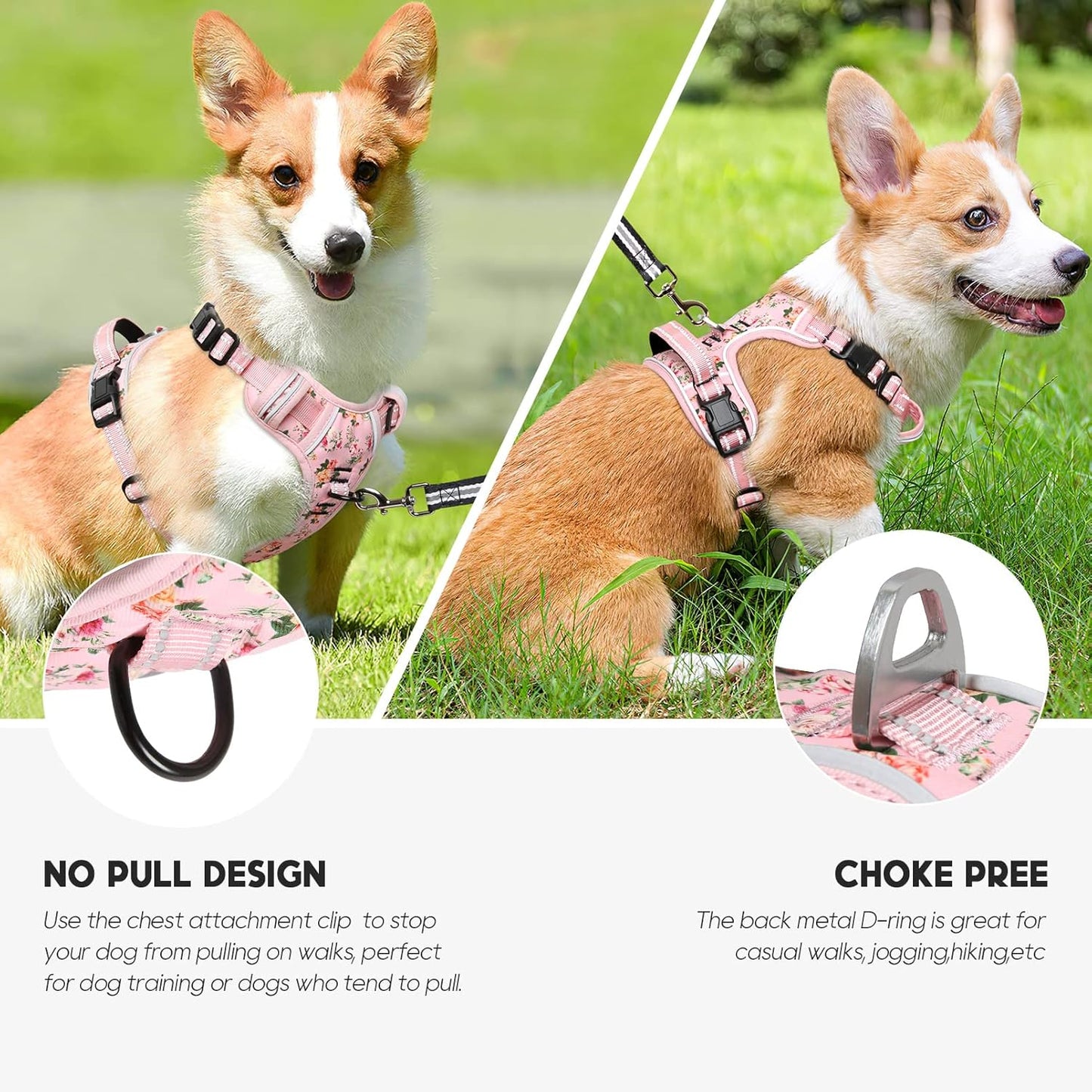Timos Dog Harness,NO Need Go Over Dogs Head 3 Snap Buckles Pet Harness with 2 Leash Clips,Adjustable Soft Padded No-Pull,Reflective No-ChokeOxford Vest for Small Medium Large Dogs,X-Large (Pack of 1)