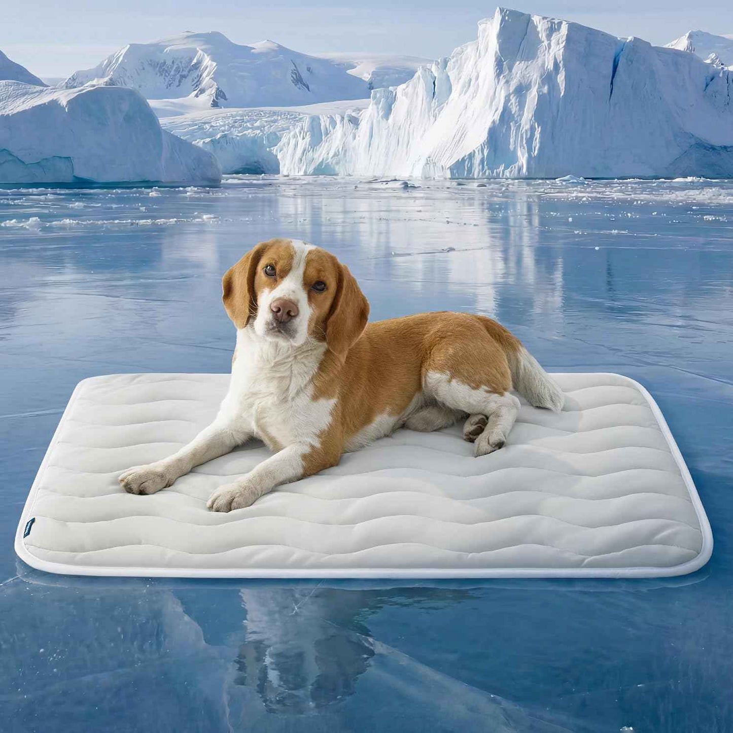Bedsure Cooling Mat for Large Dogs - Q-Max>0.4 Thin Breathable Cooling Crate Pad Indoor for Pet with Chill Cool Fiber as Cooling Topper，Portable Washable Kennel Mat in Outdoor Summer, 35x23, Grey