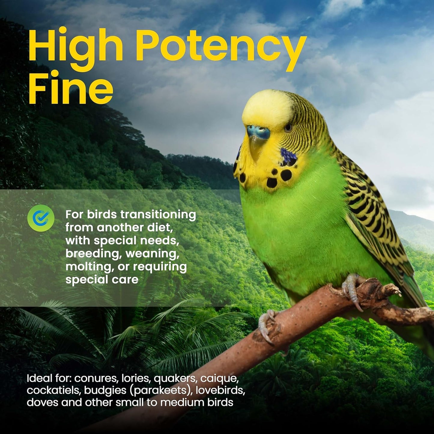 Harrison's Bird Foods High Potency Maximum Nutritional Formula for Small to Medium Birds, Certified Organic Non-GMO Pet Bird Food, Vet-Developed, Suitable for All Life Stages, 2.27 kg/ 5 lb