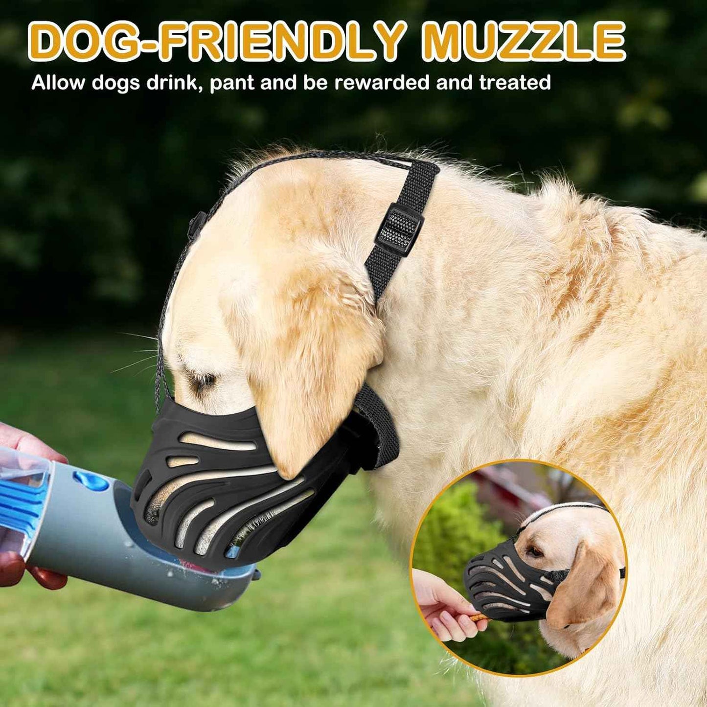 Dog Muzzle, Soft Breathable Dog Muzzles Suitable Dogs, Adjustable Basket Muzzles Prevents Chewing and Biting for Grooming Trimming Training