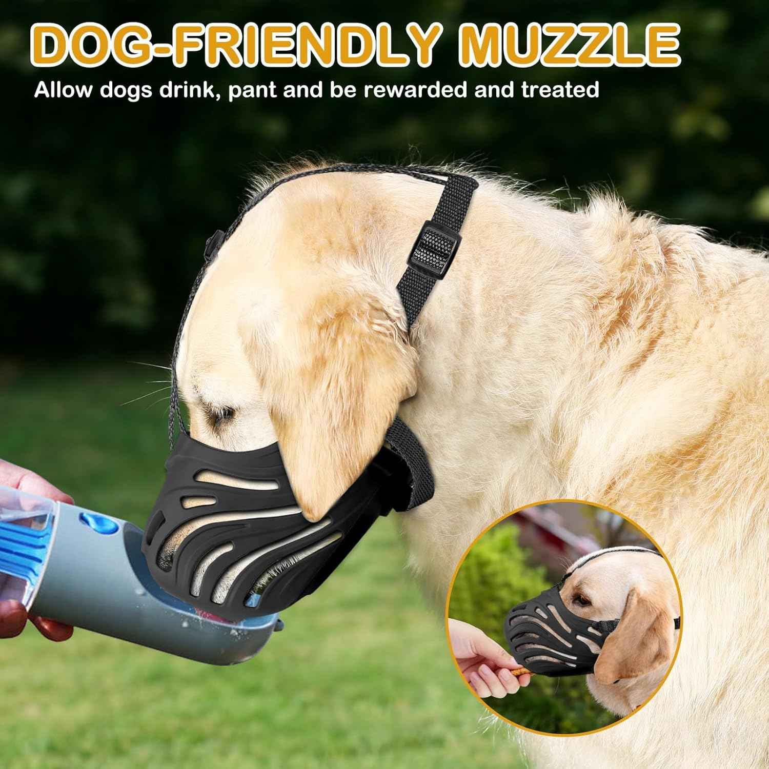 Dog Muzzle, Soft Breathable Dog Muzzles Suitable Dogs, Adjustable Basket Muzzles Prevents Chewing and Biting for Grooming Trimming Training
