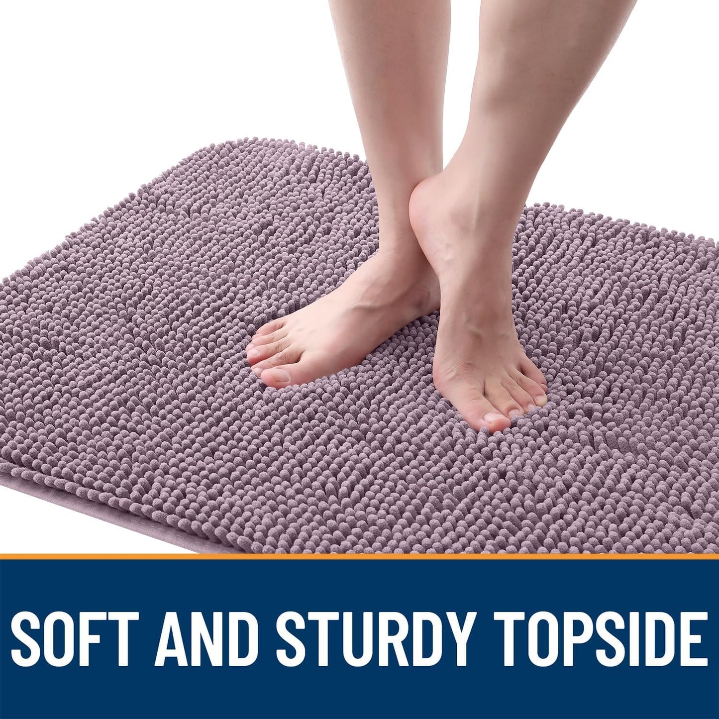 OLANLY Dog Door Mat for Muddy Paws 59x35, Absorbs Moisture and Dirt, Absorbent Non-Slip Washable Doormat, Quick Dry Chenille Mud Mat for Dogs, Entry Indoor Entryway Carpet for Inside Floor, Deep Plum