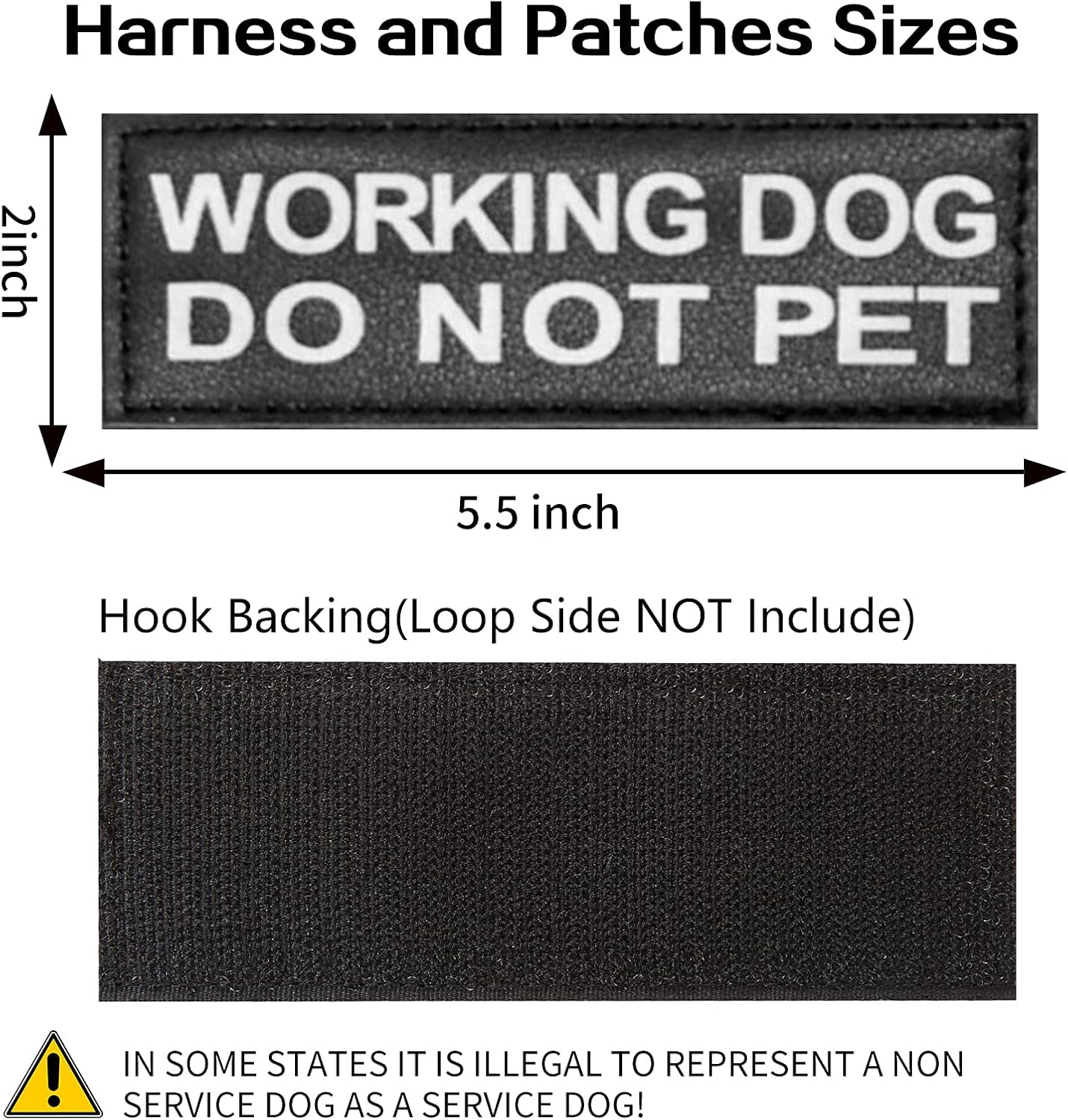 AUROTH Service Dog Vest Patches - 10 Pieces, Reflective and Removable Harness Patches for Training