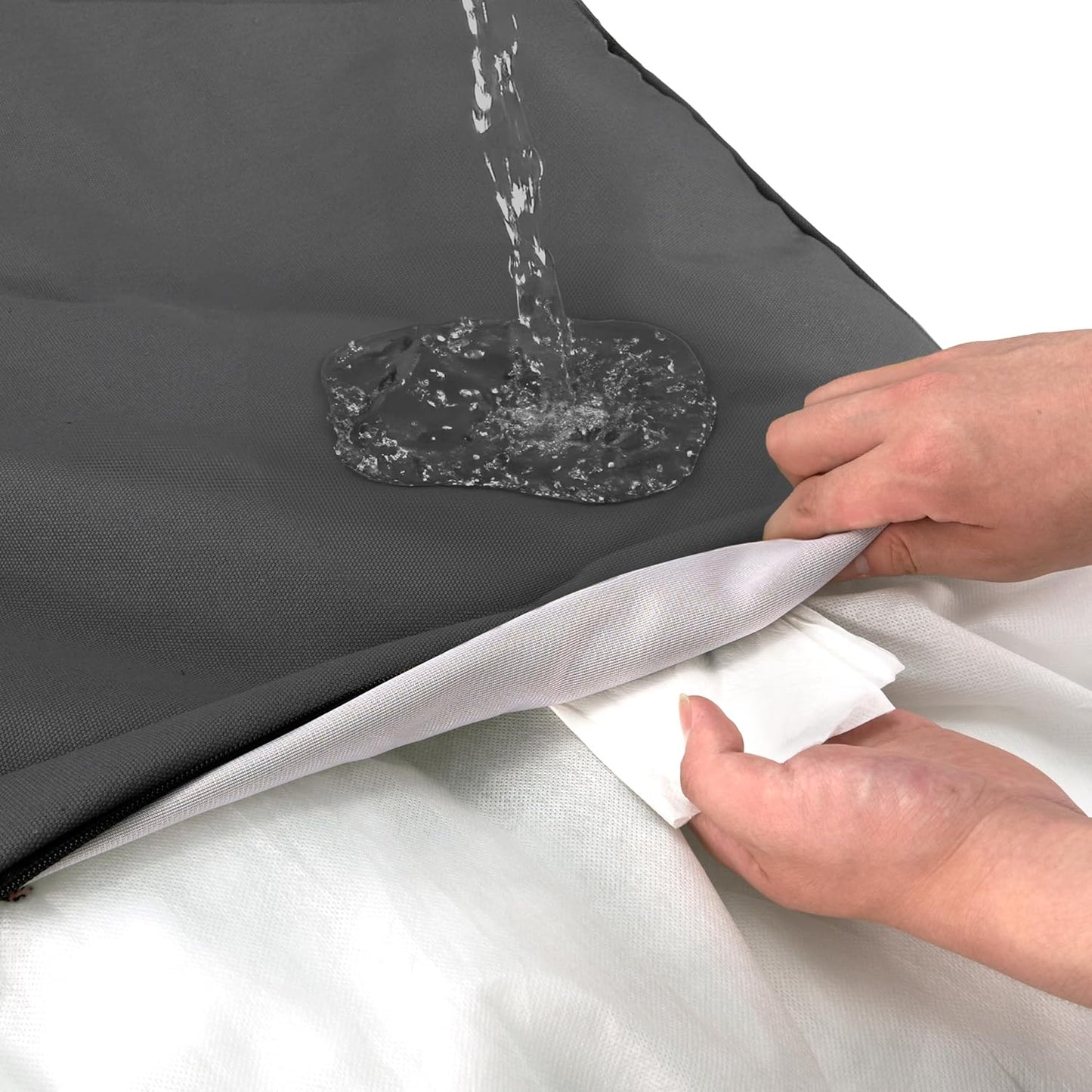 Sytopia 36-Inch Canvas Outdoor Dog Bed, Washable & Waterproof with Chew-Resistant Removable Cover, Ideal for Large & Medium Dogs for Indoor, Outdoor, Crate, or Patio Use (Dark Grey)