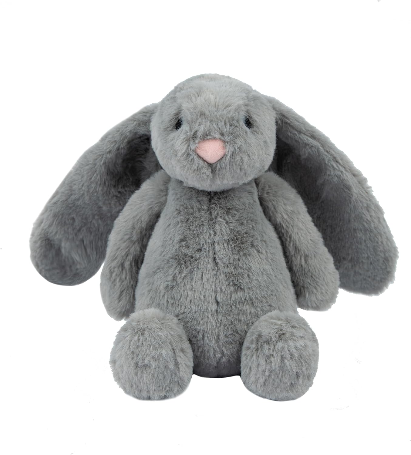 Best Pet Supplies Interactive Squeaky Dog Chew Toy, Ideal Dog Toys for Chewers, Small, Medium & Large Dogs, and Fetch Lovers - Bunny (Gray), Large