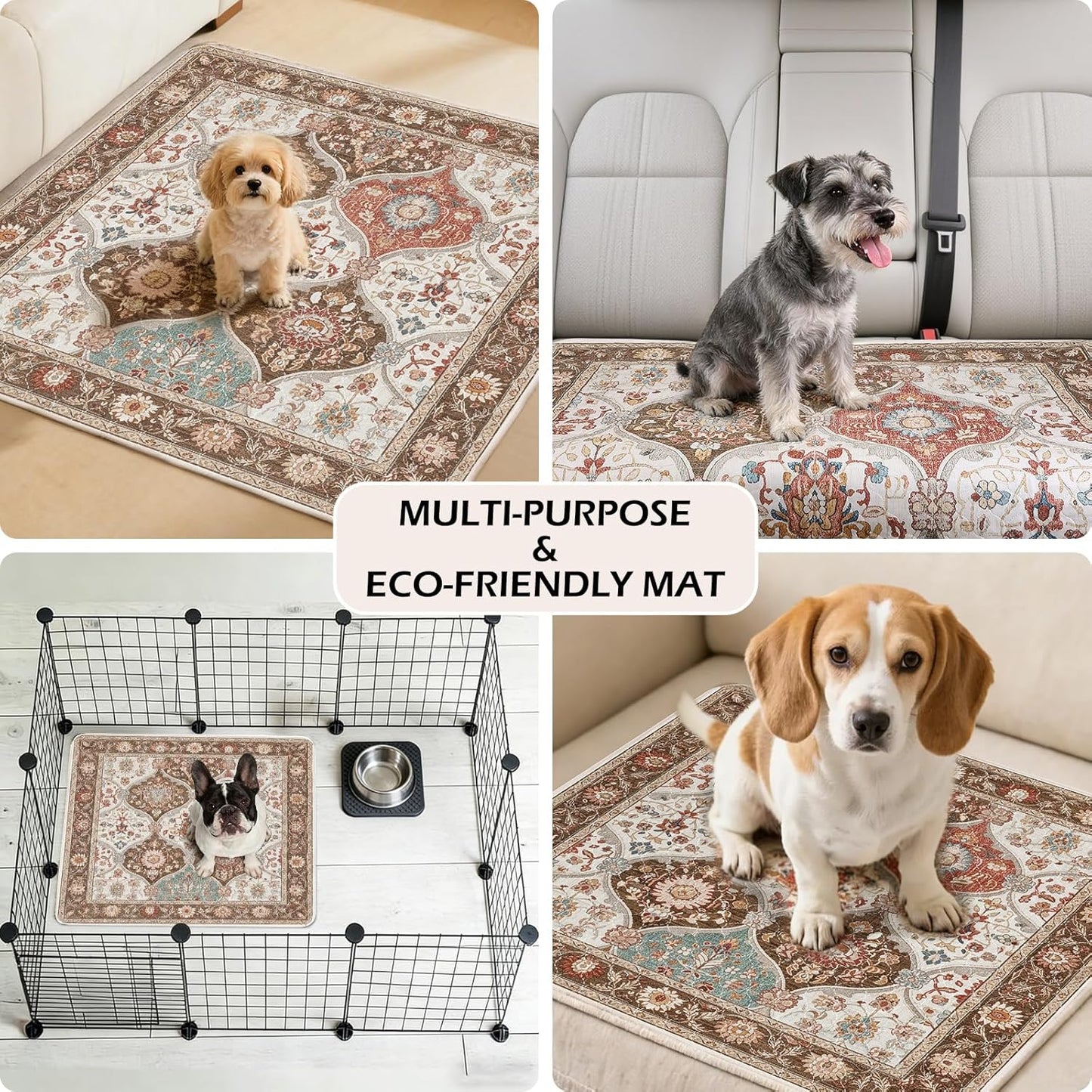 INVENHO 2PACK Washable Pee Pads for Dogs, Reusable Dog Pads Upgrade Non-Slip Dog Pee Pads Heavy Absorbency Puppy Pee Pads Quick Dry Whelping Pads/Waterproof Puppy Training Pad