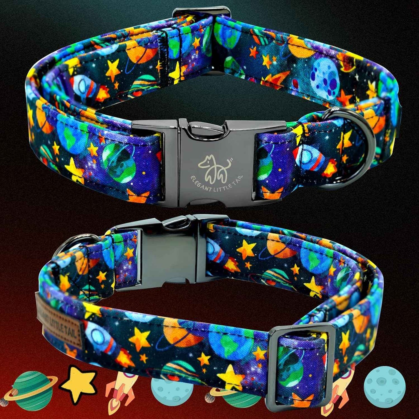 Elegant little tail Dog Collar, Boy Pet Collrs Blue Durable Soft Bowtie Dog Collar Adjustable Dog Collars for Small Medium Large Dogs