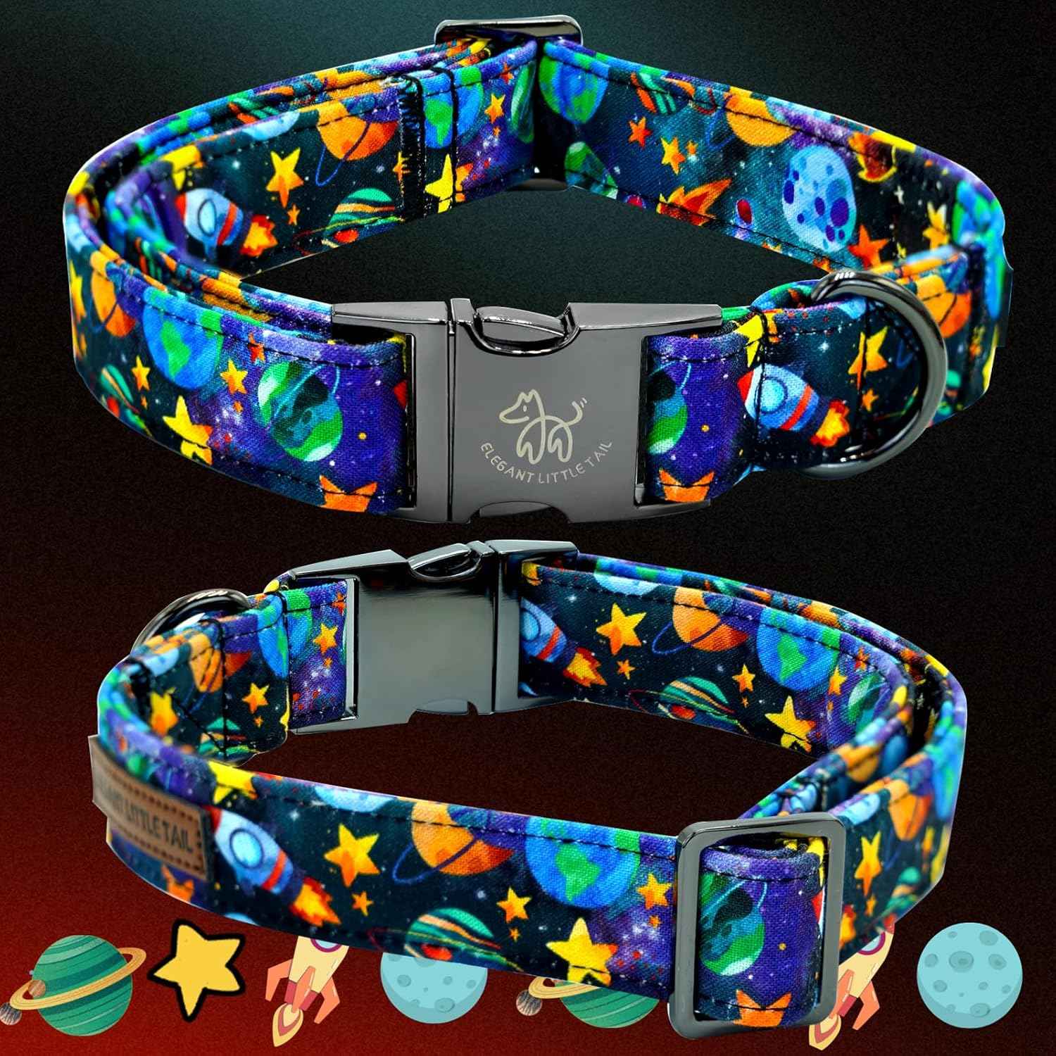 Elegant little tail Dog Collar, Boy Pet Collrs Blue Durable Soft Bowtie Dog Collar Adjustable Dog Collars for Small Medium Large Dogs
