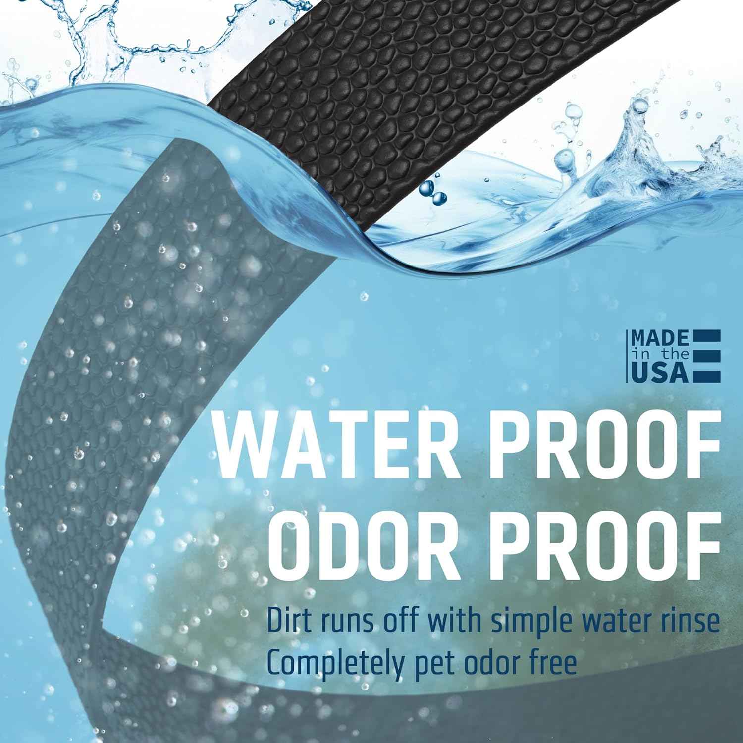 Waterproof BioThane Dog Collar with Pebble Emboss - Quick Release Buckle, Odor Resistant, Durable & Easy Clean Design for Everyday Wear and Outdoor Use, Made in USA (Black, W 1" L 15-25")
