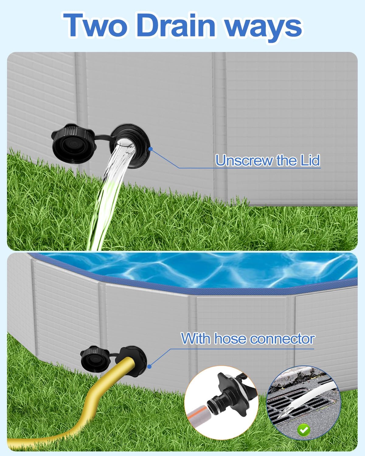 Dog Pool for Medium Dogs, Foldable Plastic Pool for Dogs Slip-Resistant (40''x 12'')