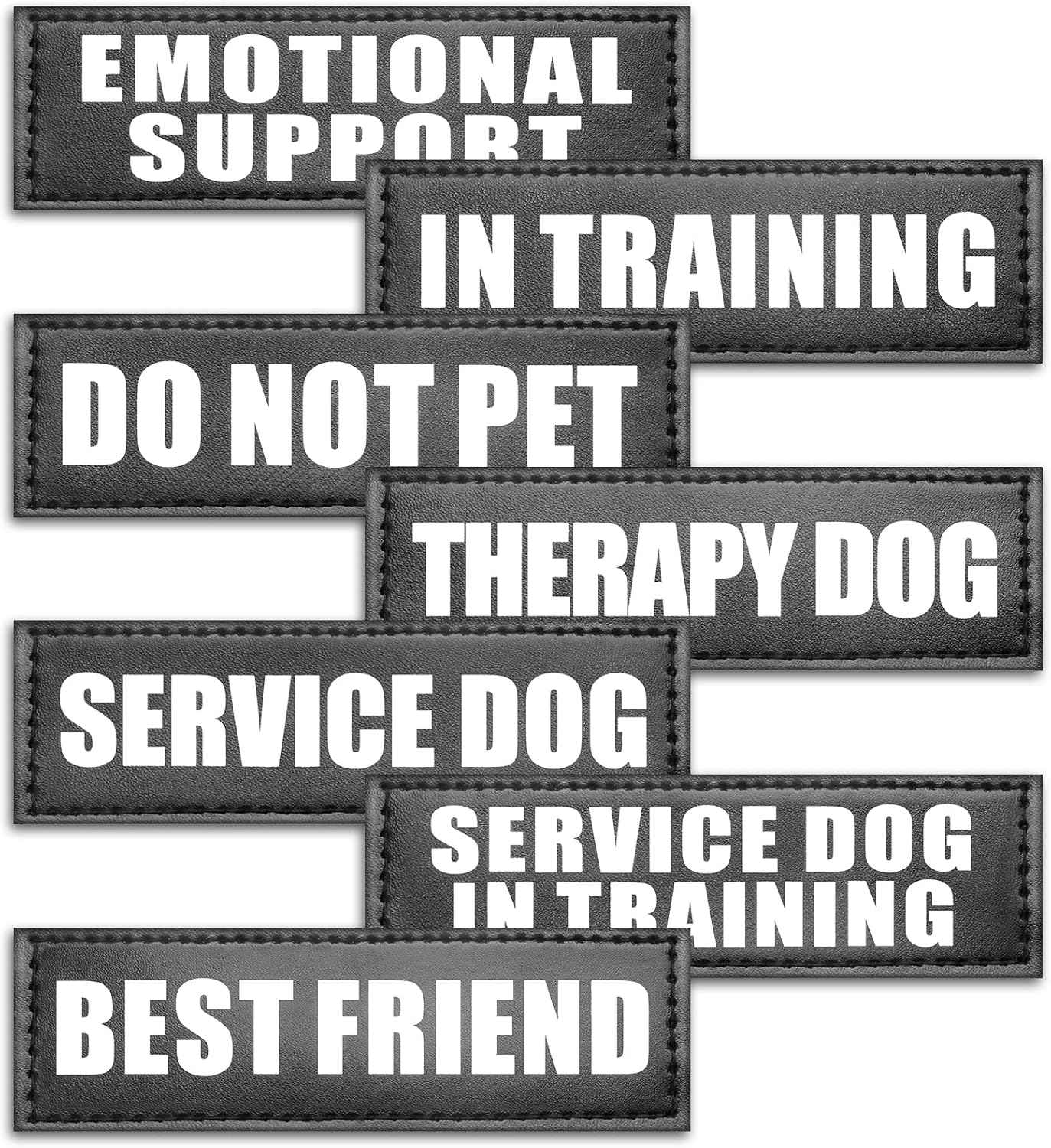 WINSEE Reflective Service Dog Patches Service Dog in Training Patch for Service Vest Dog Harness(7 Pack, S)