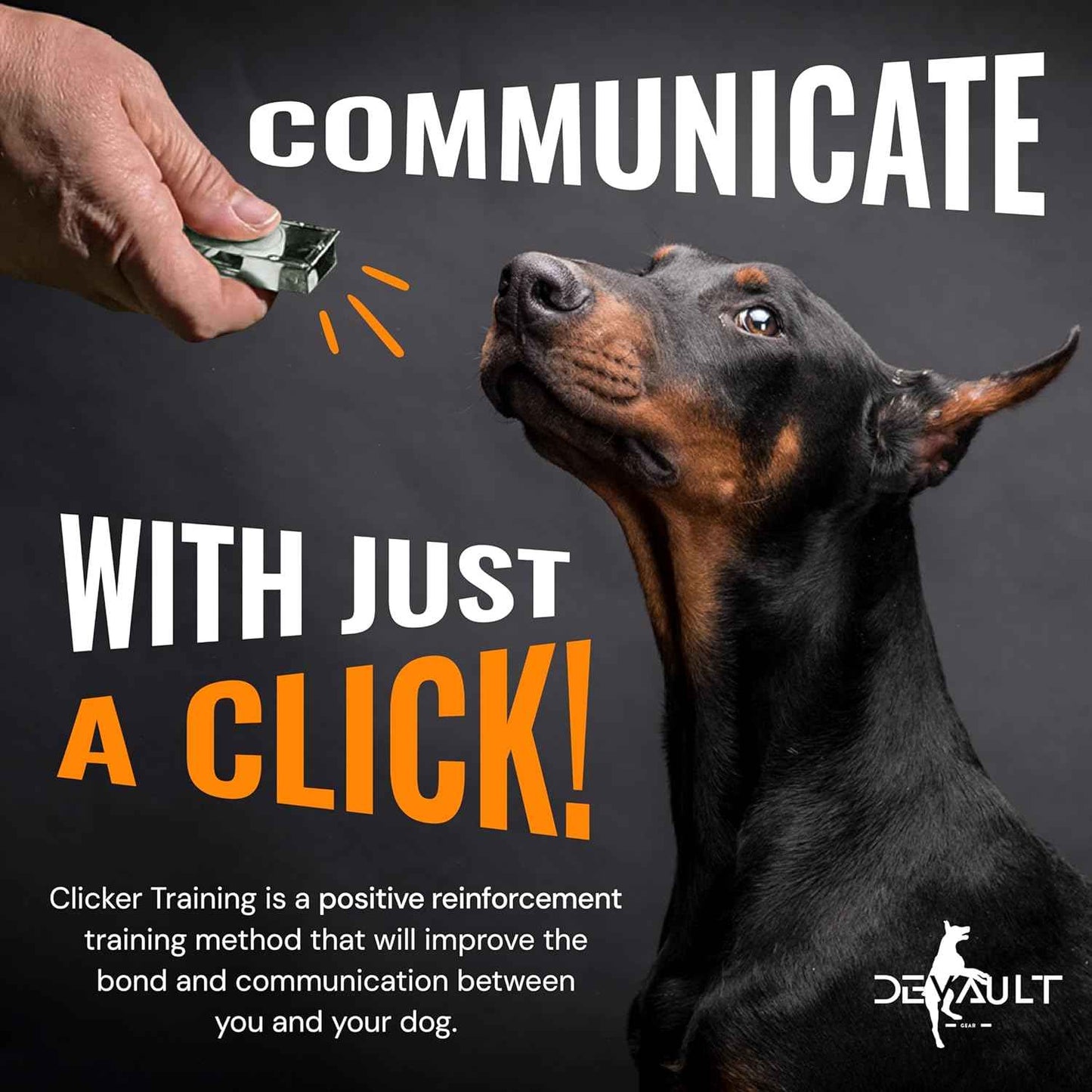 Black Dog Clicker with Necklace (3 Pack) - Clickers for Pet Training - Dog Training & Behavior Aids Easy to Carry with You Anywhere - Teach Your Dog Tricks or Reward His Behavior