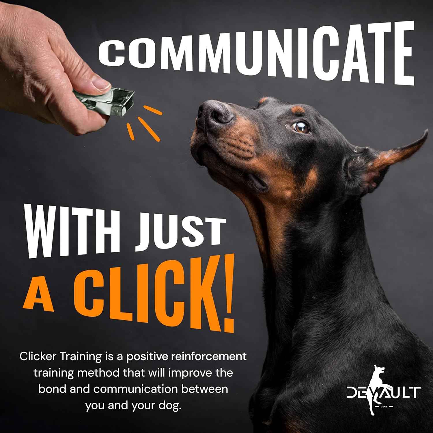 Black Dog Clicker with Necklace (3 Pack) - Clickers for Pet Training - Dog Training & Behavior Aids Easy to Carry with You Anywhere - Teach Your Dog Tricks or Reward His Behavior