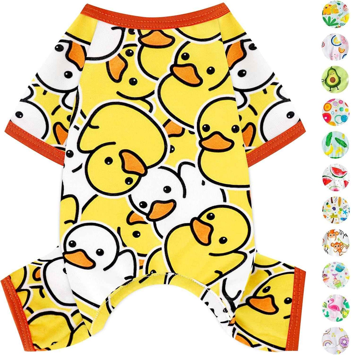 Dog Pajamas Pjs Spring Summer Dog Clothes for Small Dogs Girl - Boy - Small Size Dogs, Soft Stretchy Puppy Clothes Doggie Onesies Cat Pet Jammies Outfit (Duck Yellow, Medium)