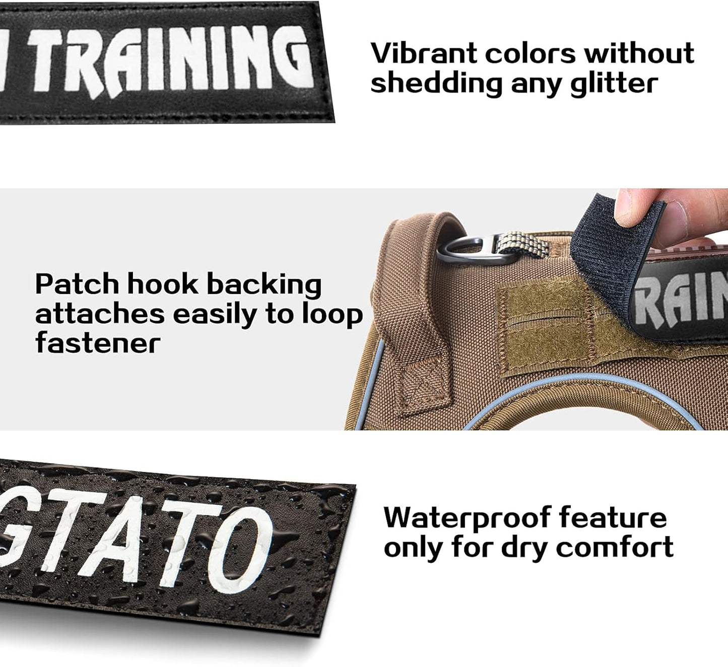 AUROTH Service Dog Vest Patches - 10 Pieces, Reflective and Removable Harness Patches for Training