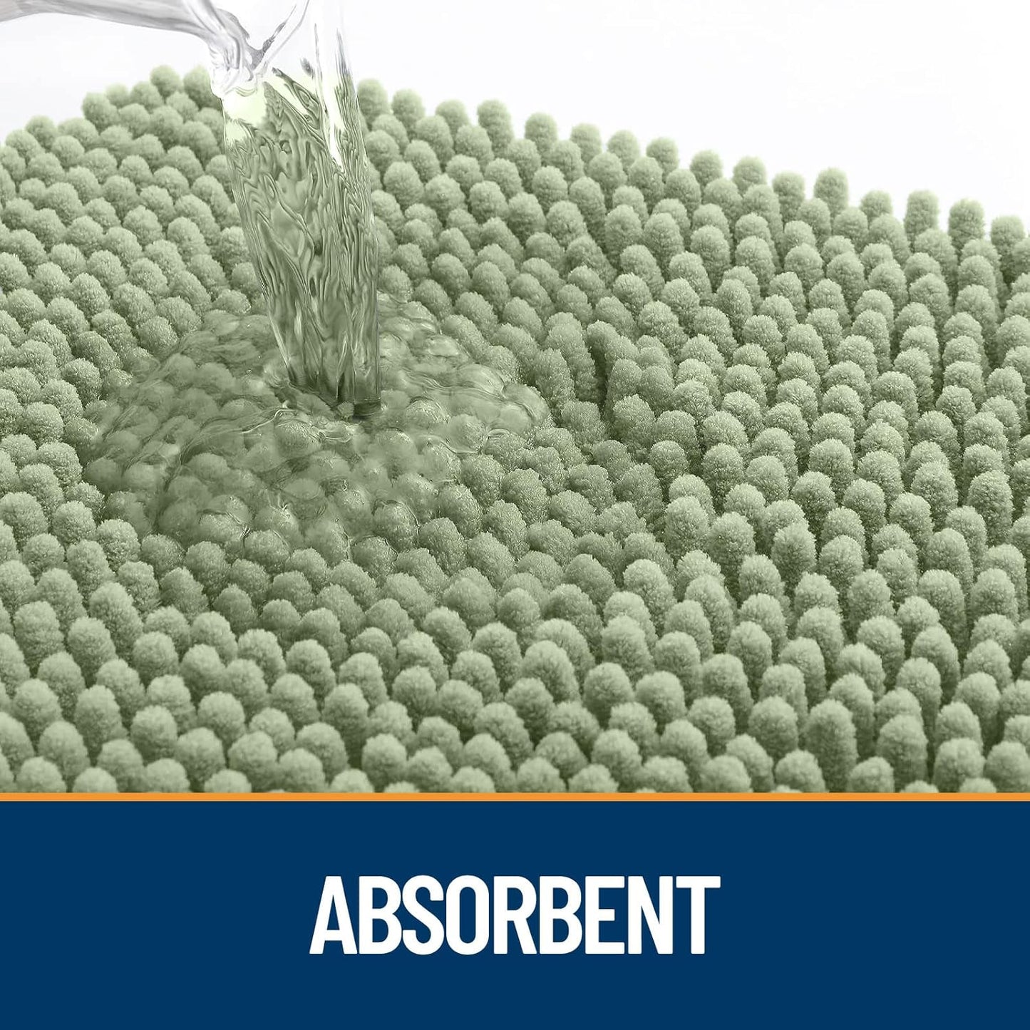 OLANLY Dog Door Mat for Muddy Paws 54x32, Absorbs Moisture and Dirt, Absorbent Non-Slip Washable Doormat, Quick Dry Chenille Mud Mat for Dogs, Entry Indoor Entryway Carpet for Inside Floor, Sage Green