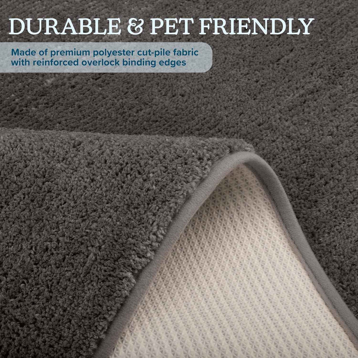 Dog Door Mat - 36x26-Inch Large Entryway Rug with Non-Slip Back - Super Absorbent Microfiber Dog Mat for Muddy Paws, Wet Shoes, and Dog Bowls - Machine Washable Mud Mats for Dogs by PETMAKER (Gray)