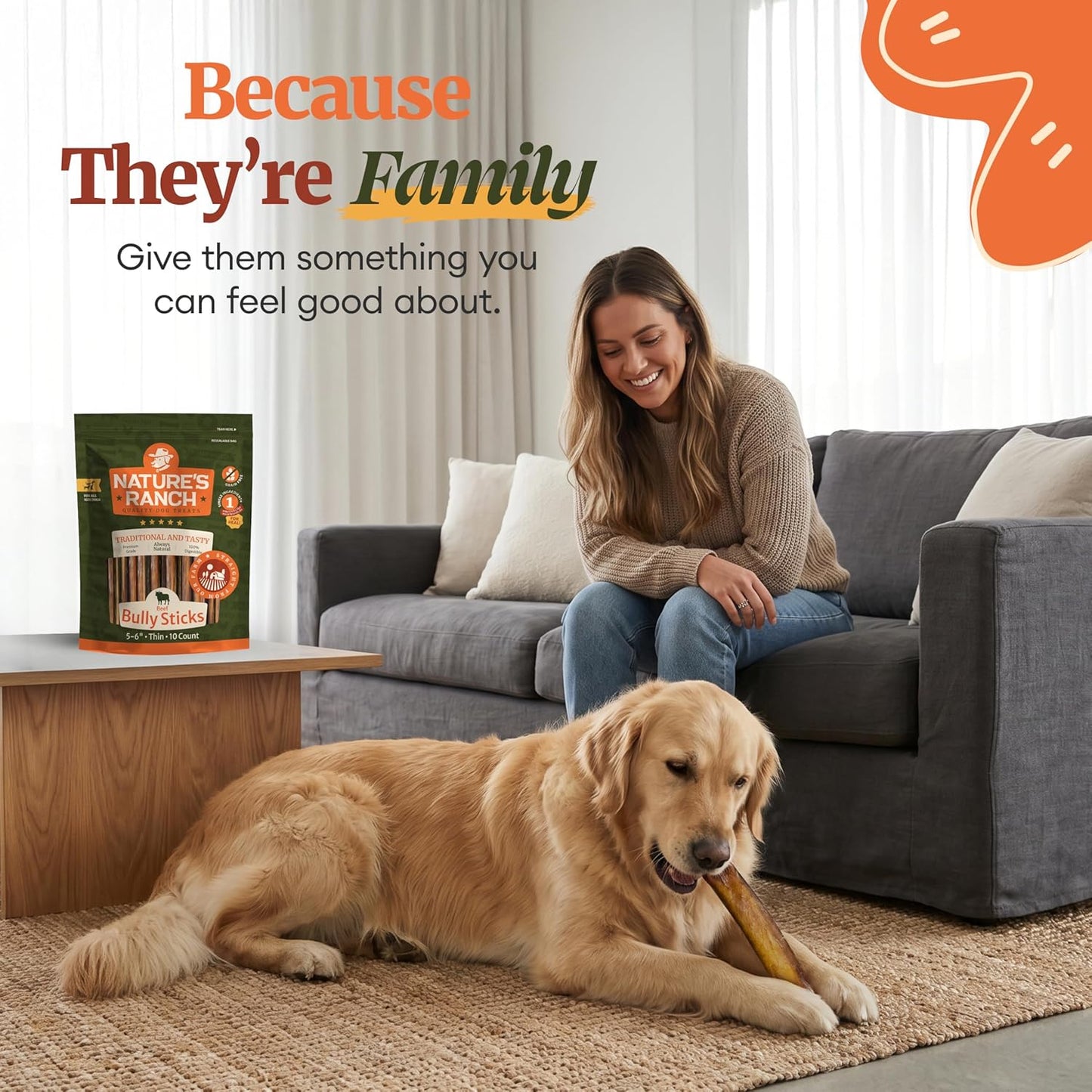 Nature's Ranch Bully Sticks for Dogs 3–5 Inch (15 Pack), Low Odor Long Lasting Dog Chews, Rawhide Free Natural Chew Sticks, Single Ingredient Beef Pizzle for Small & Medium Dogs