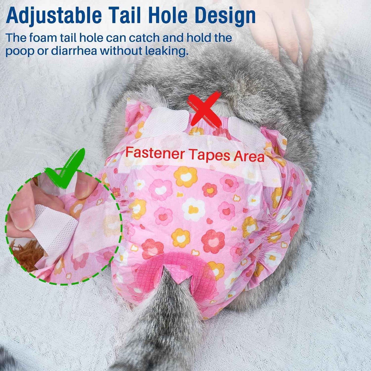 Pet Soft Dog Diapers Female, Disposable Female Dog Diaper, Doggie Diapers for Cat Puppy with Adjustable Foam Tail Hole(Pink,36XS)