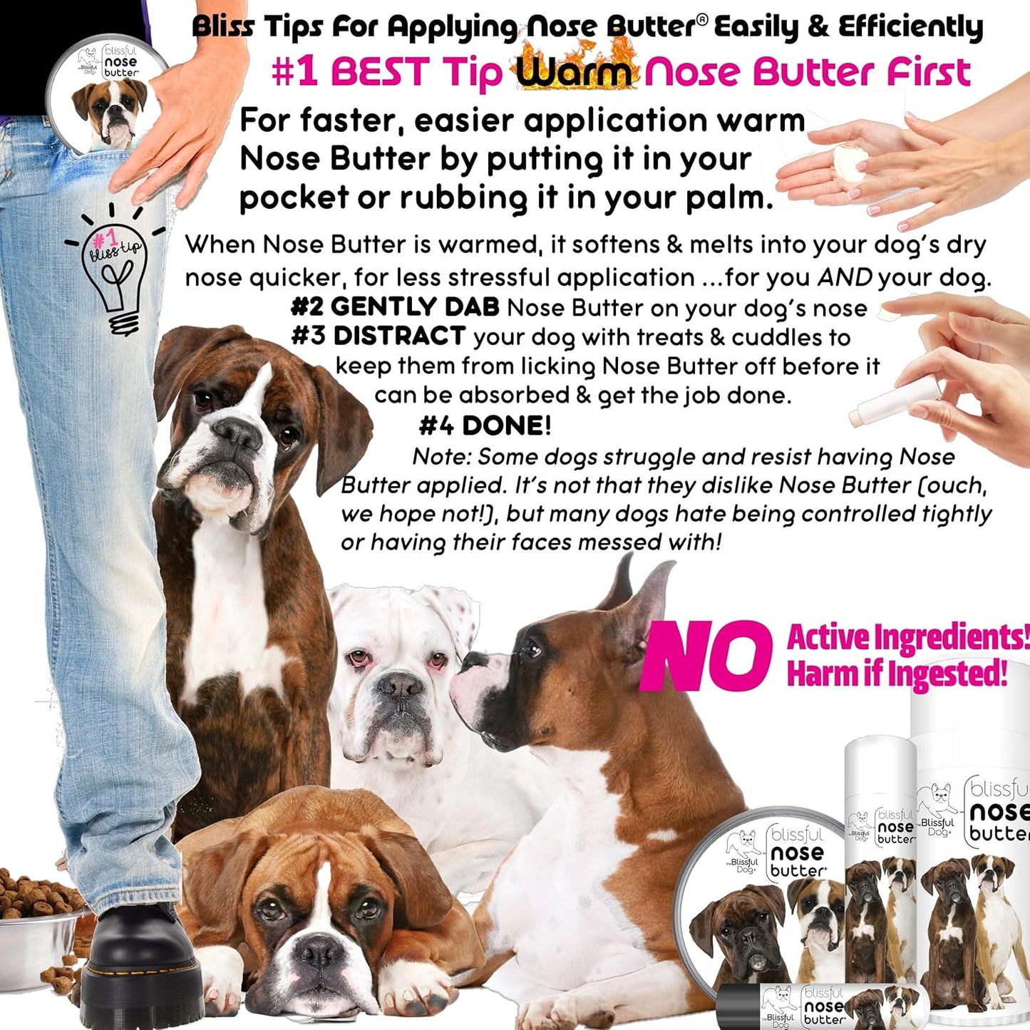 The Blissful Dog Boxer Duo Unscented Nose Butter, 2-Ounce