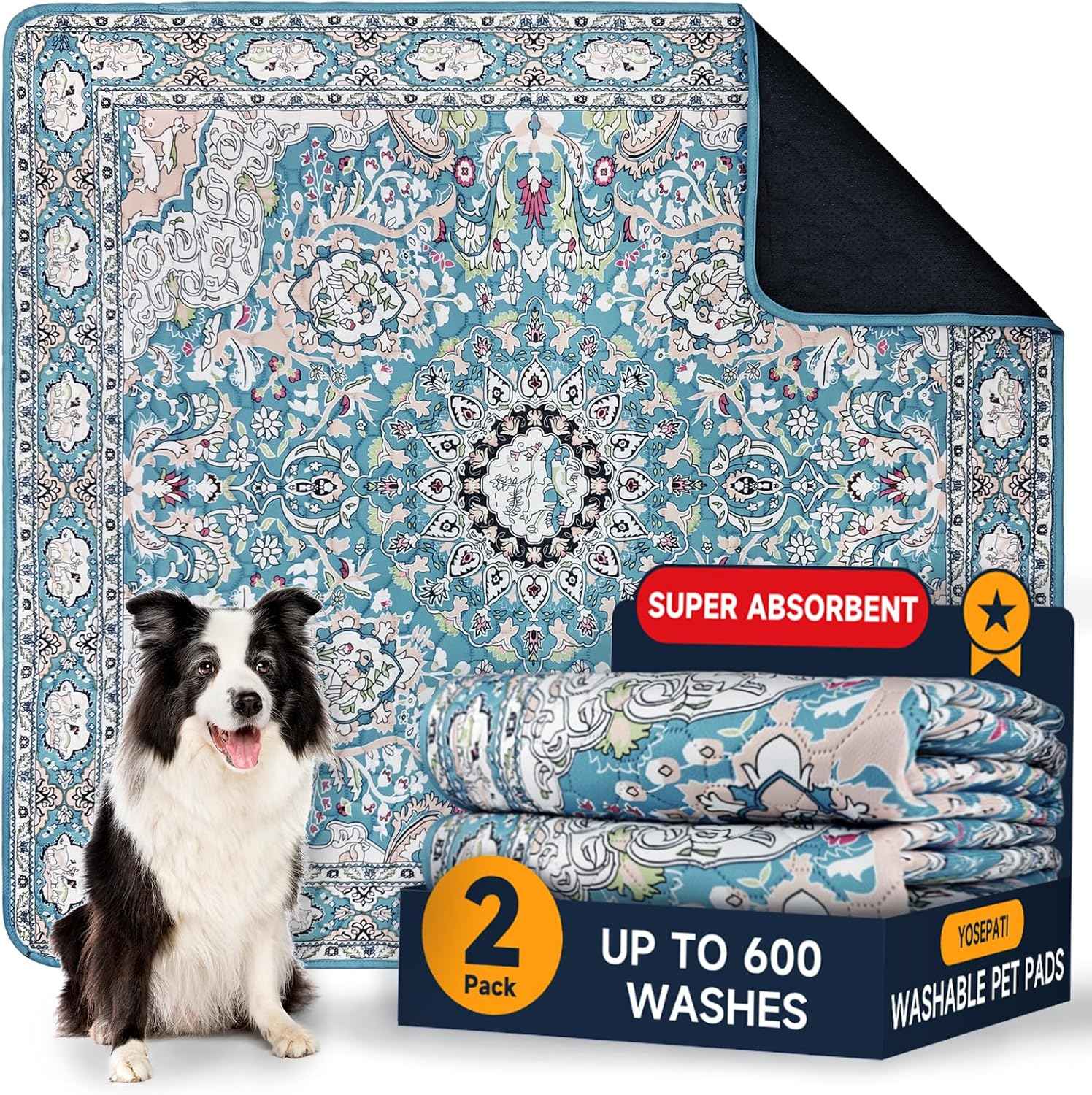 Washable Pee Pads for Dogs 2 Pack, Puppy Pads with Pheromones, 2026 Upgraded PuppyPad 18" x 24" Waterproof Non-Slip Reusable Puppy Pad with Fast Absorbent,Leakproof Whelping Pads for Pet Housebreaking