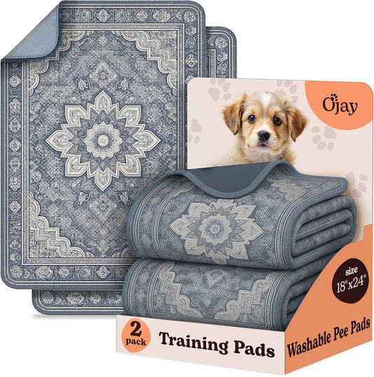 Super Absorbent Washable Pee Pads for Dogs (2-Pack) – Reusable Puppy Training Pads, 100% Waterproof & Leakproof Dog Pee Pads with Non-Slip Backing – Durable, Quick-Dry Pet Pads for Crates & Floors