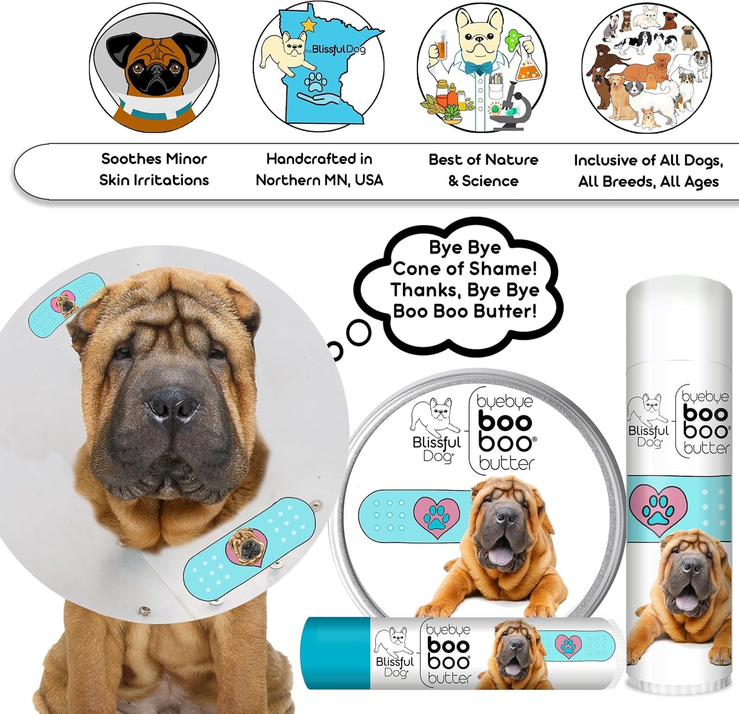 The Blissful Dog 2 oz Tin Chinese Shar Pei Booboo Butter