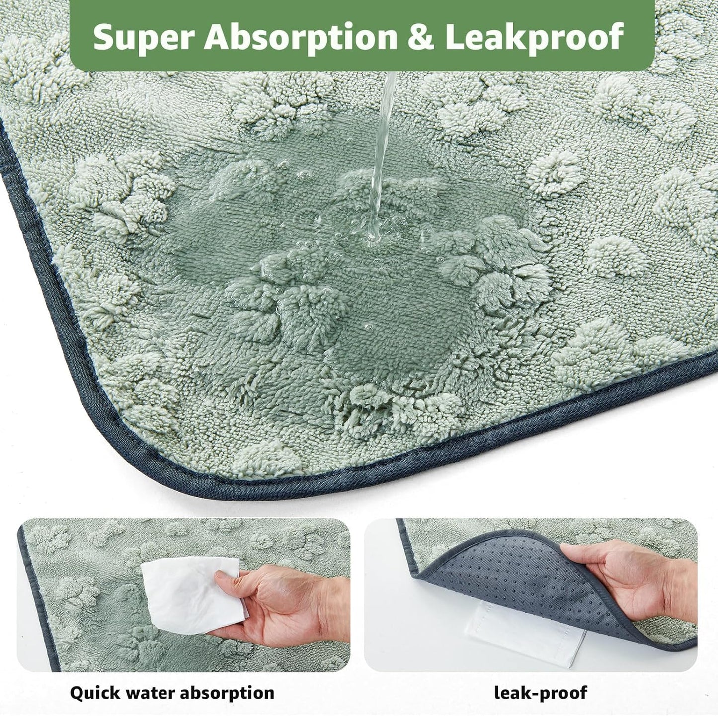 LOOBANI Washable Pee Pads for Dogs: 2 Pack Super Absorbent Reusable Puppy Pads, Leakproof and Waterproof Dog Training Pads Whelping Pads for Potty, Floor, Crate, Couch, Bed and Travel, 36"x72"