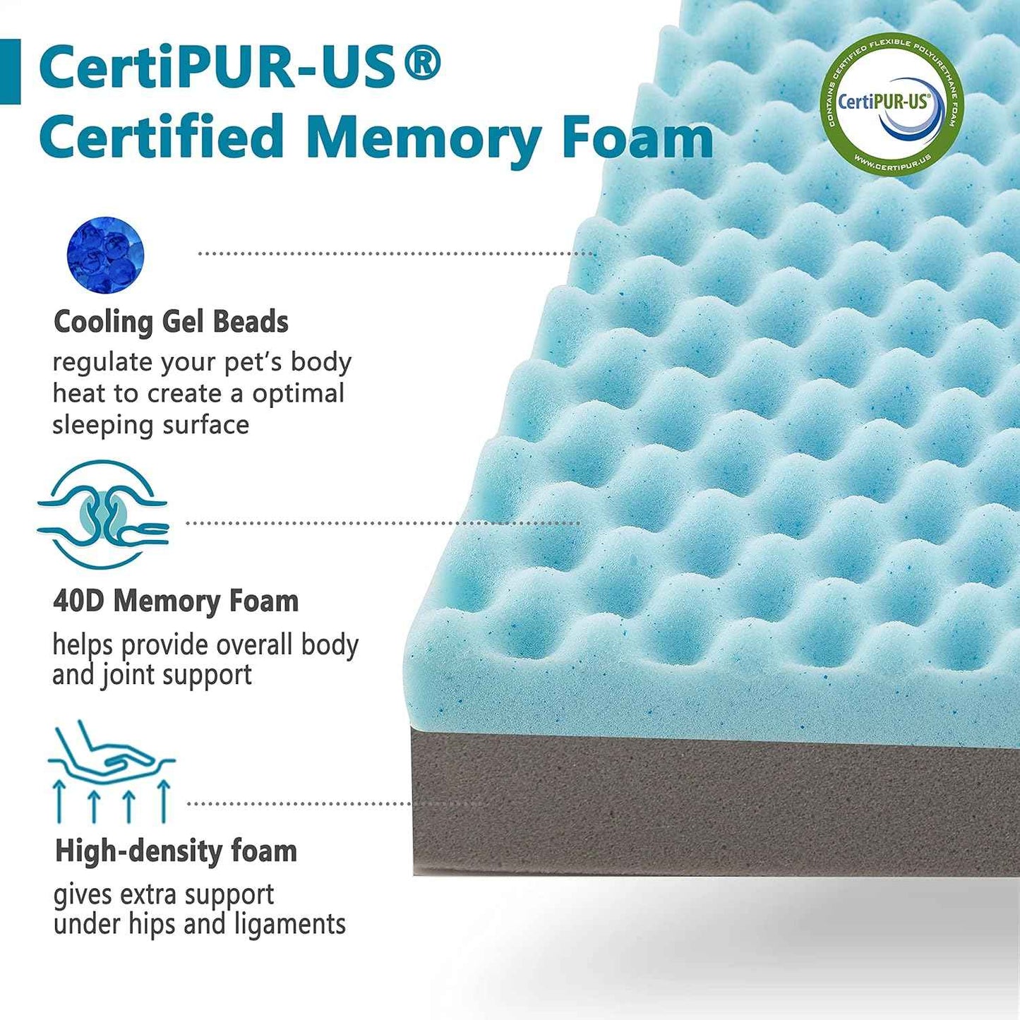 WATANIYA PET Extra Large Dog Bed, Cooling Dog Beds for Large Dogs, Washable Orthopedic Pet Bed for Crate with Joint Relief Memory Foam, Waterproof Liner and Plush Cover (41"x 29")