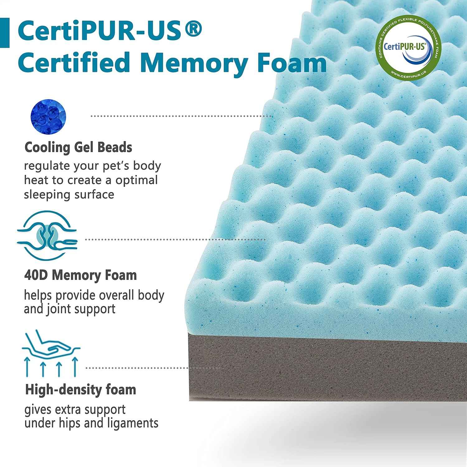WATANIYA PET Extra Large Dog Bed, Cooling Dog Beds for Large Dogs, Washable Orthopedic Pet Bed for Crate with Joint Relief Memory Foam, Waterproof Liner and Plush Cover (41"x 29")