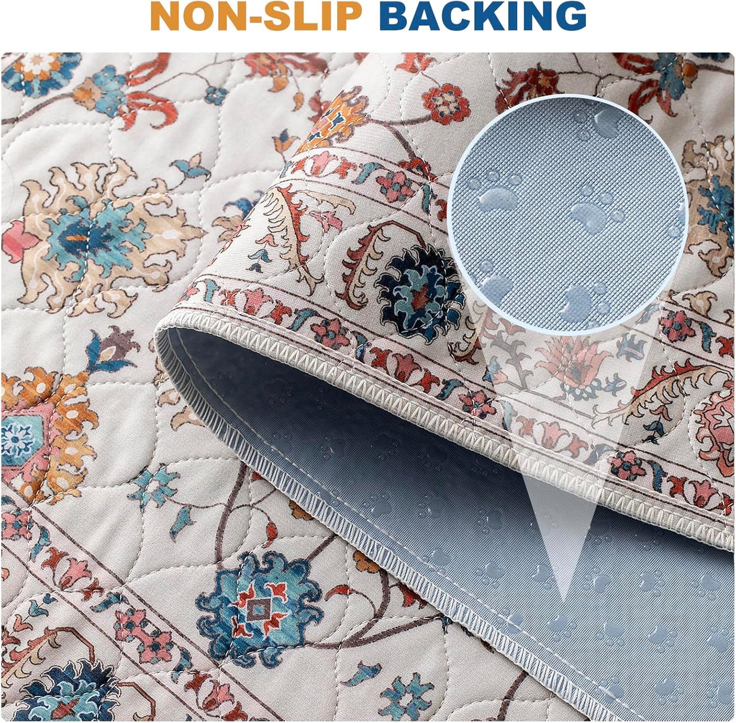 Non-Slip Washable Pee Pads for Dogs, 2 Pack Super Absorbent and Leak-Proof Reusable Puppy Pads, Pet Training Pads Protect Against Urine Leakage, Soft, Quick-Dry (Pattern B, 18''x24''(Pack of 2))