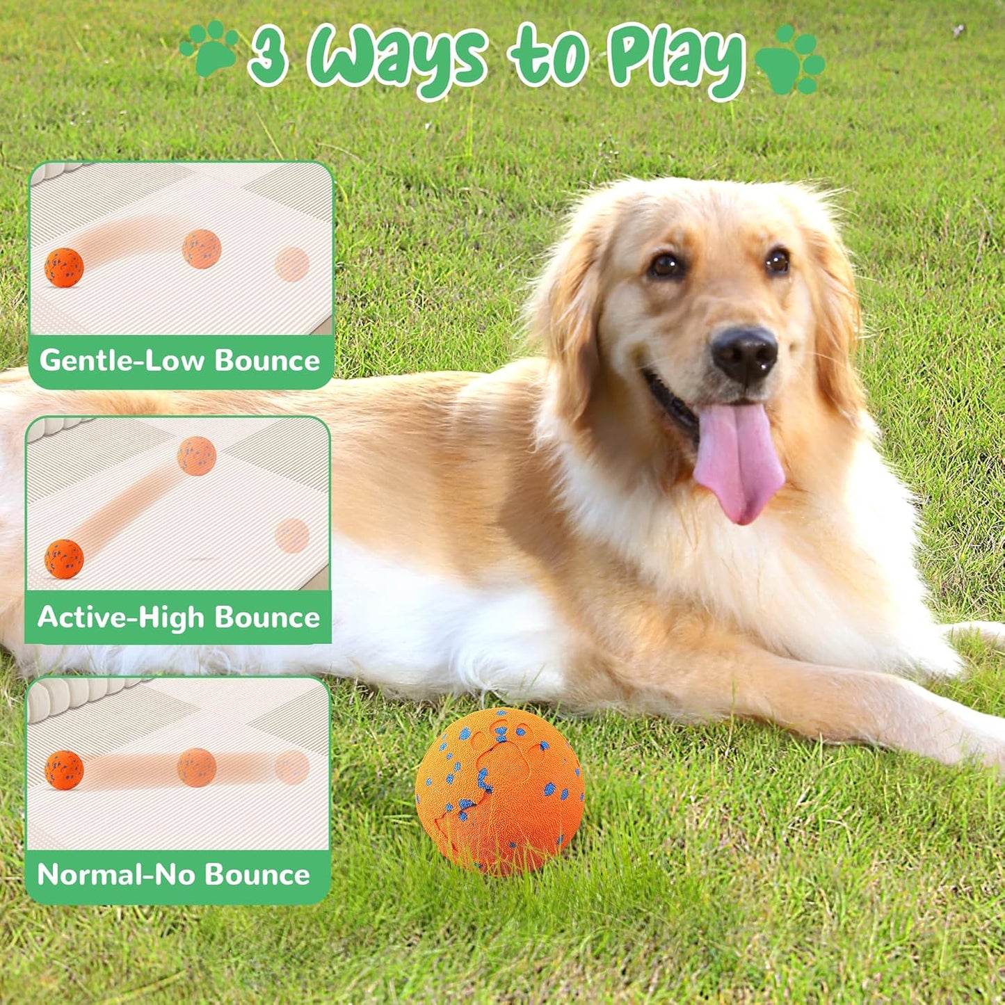 Smart Interactive Dog Toys,Vibrating Dog Ball,Pet Bounce Ball for Dogs (Small & Large),Chew-Proof Shell,Automatic Moving/Bouncing/Rotating, E-TPU Material,Ip68 Waterproof