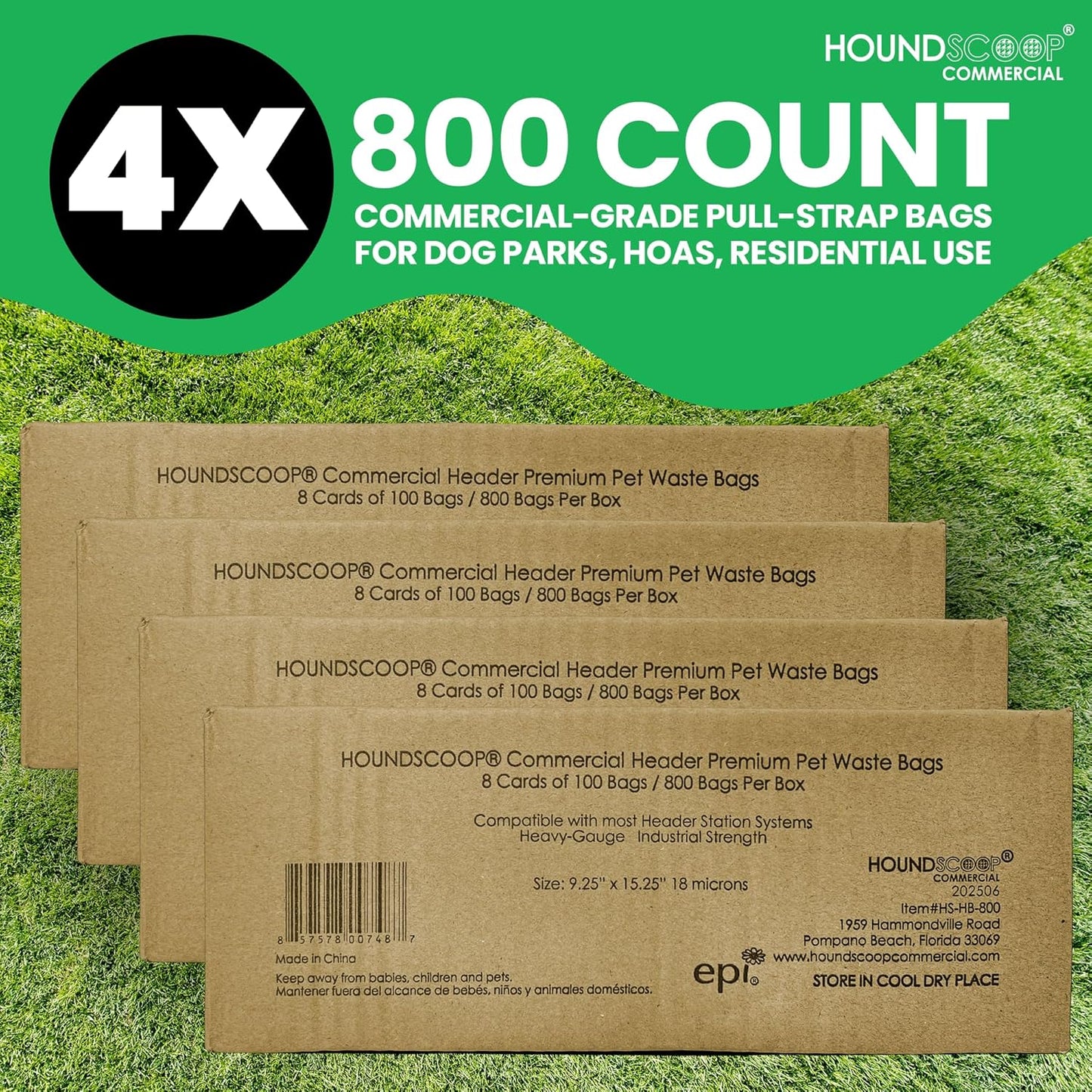 Case of 3200 Pull-Strap Header Pet Waste Bags, 32 Header Packs of 100 Bags, Commercial Dog Waste Station Bags HOA, Residential, XL and Strong, Easy Single Pull for Poop Station Dispensers